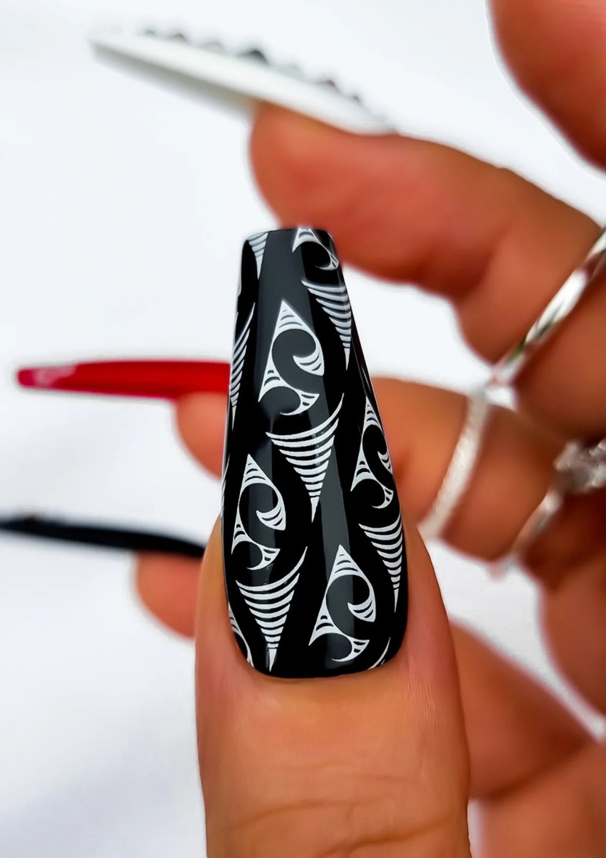 MĀORI NAIL TRANSFER TATTOOS | AUAHA & NGARU | BLACK & WHITE