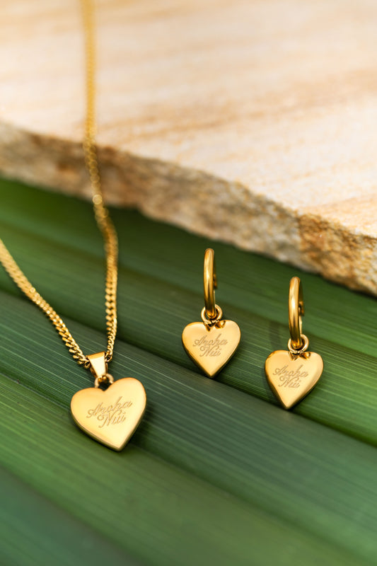 AROHA NUI NECKLACE & HOOPS SET
