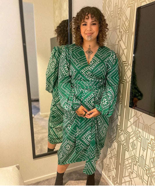 TĀNIKO WRAP DRESS - GREEN