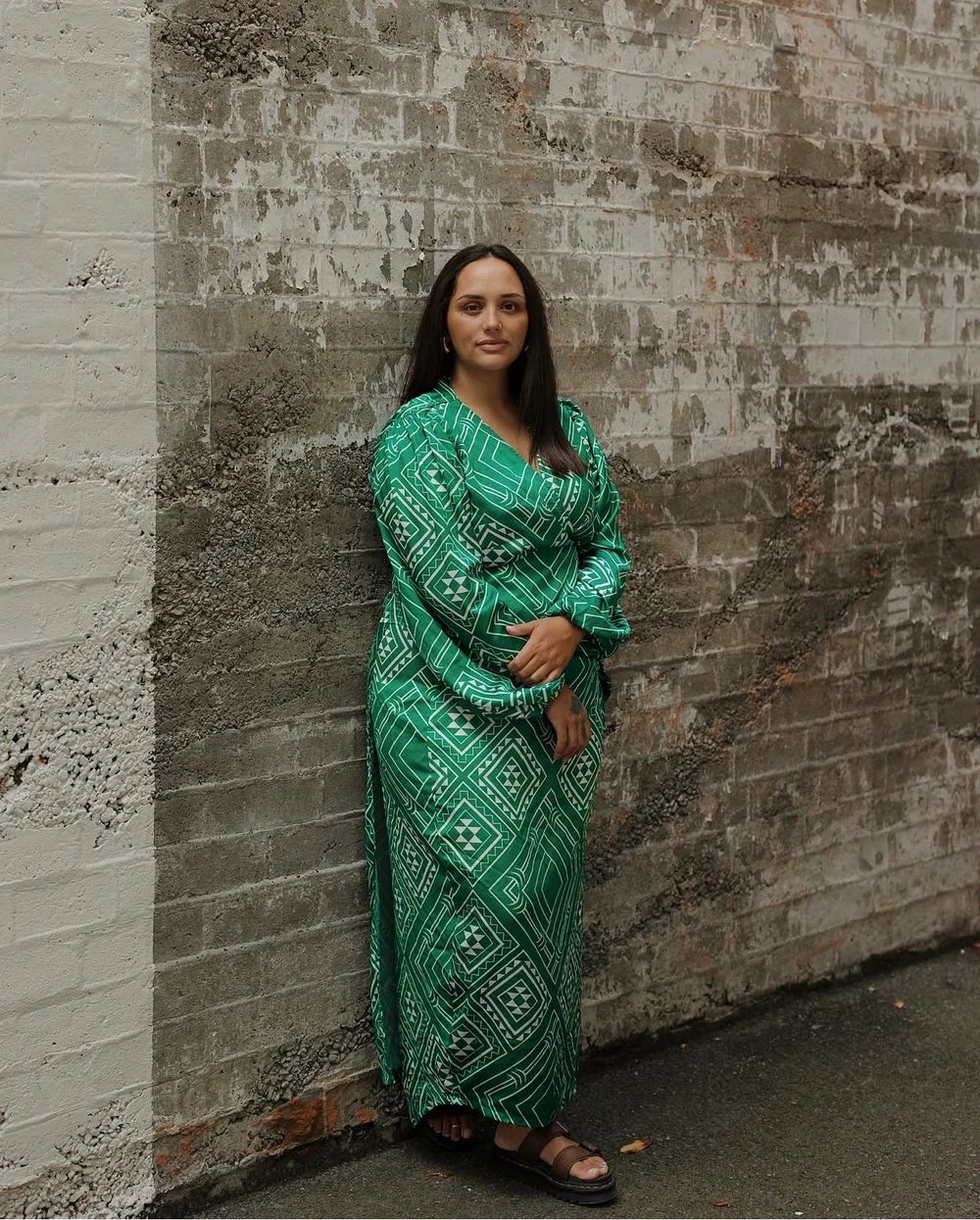 TĀNIKO WRAP DRESS - GREEN