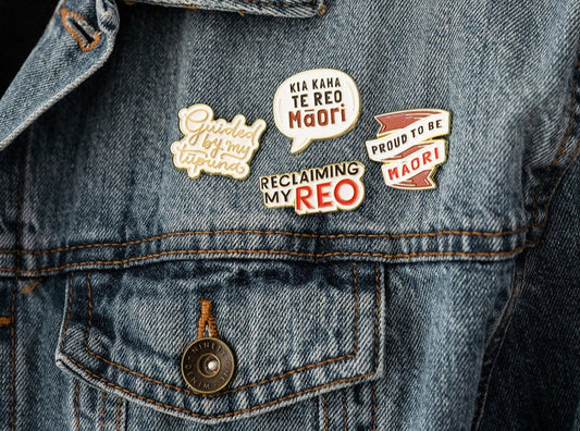 MĀORI ENAMEL BADGE PINS