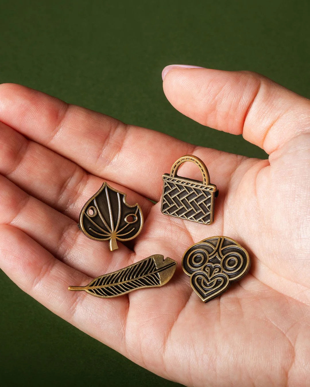 MĀORI ANTIQUE GOLD PINS