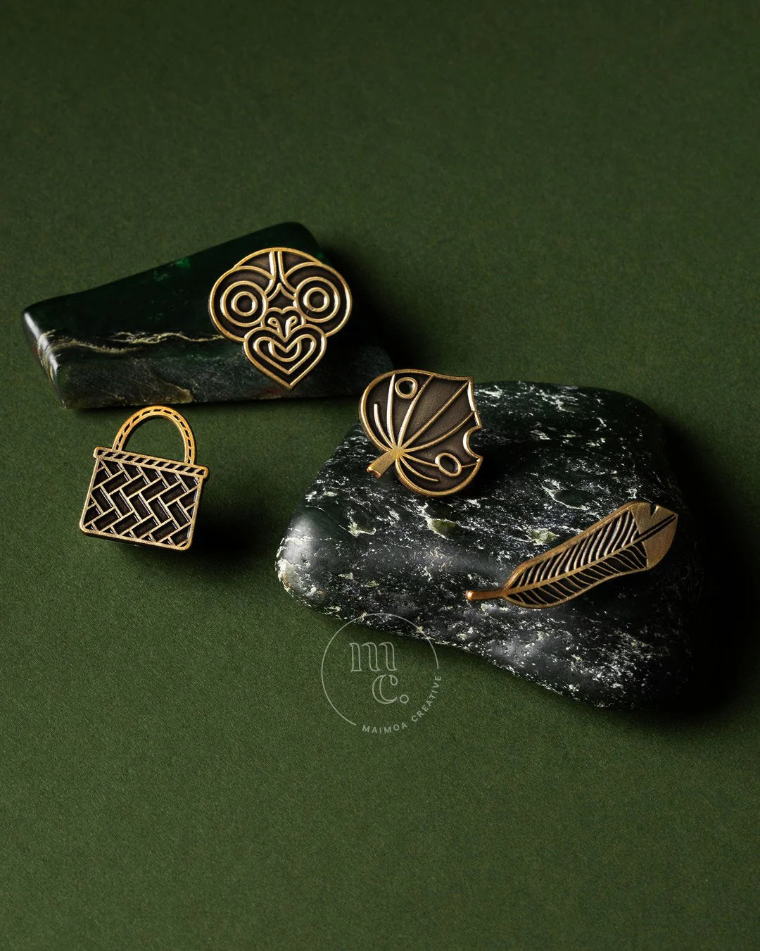 MĀORI ANTIQUE GOLD PINS